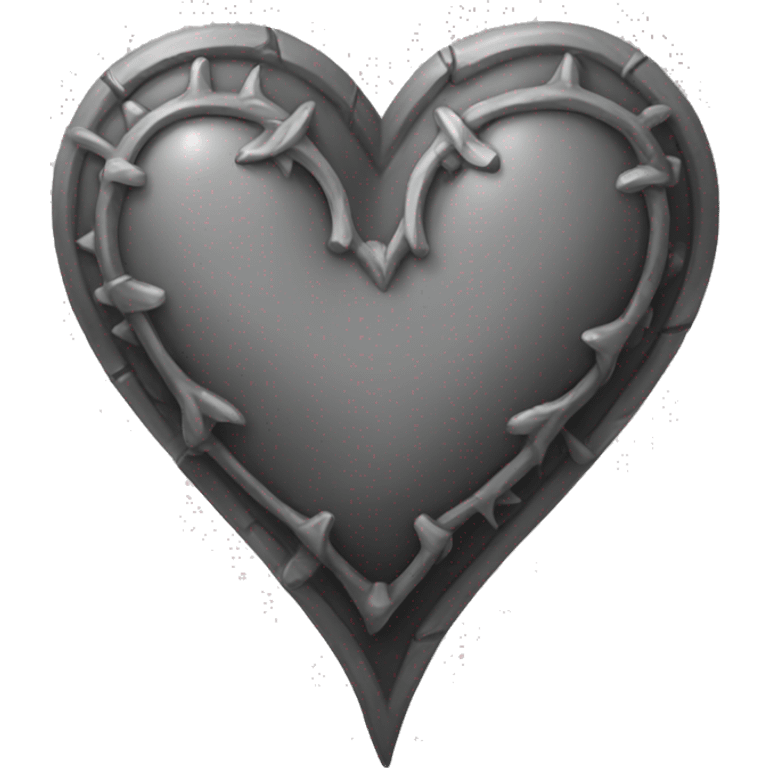 Gothic heart with greyscale colors emoji