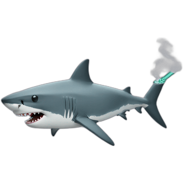 Shark smoking cannabis emoji