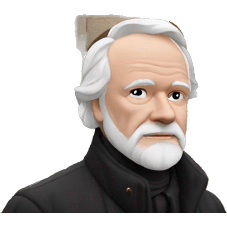 Victor Hugo in front of Notre Dame de Paris emoji