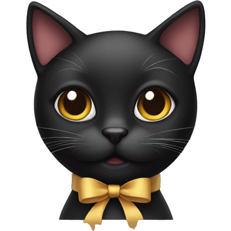 black cat with bow emoji