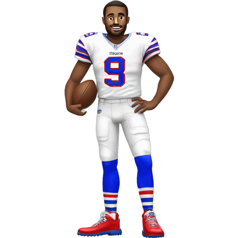 buffalo bills quarterback with striped socks emoji