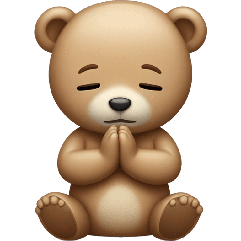 Teddy bear praying with closed eyes emoji