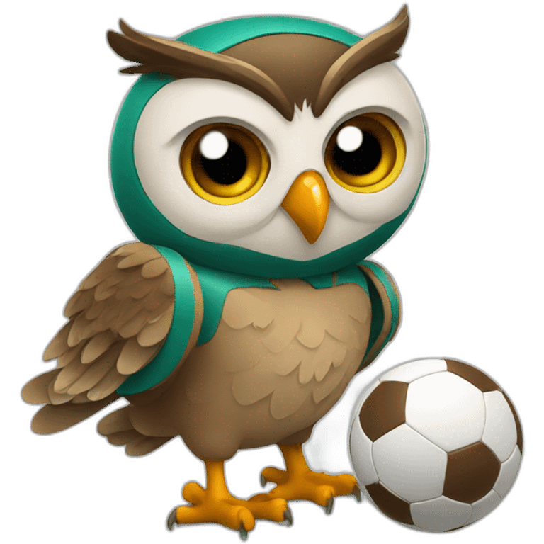 Owl playing football emoji