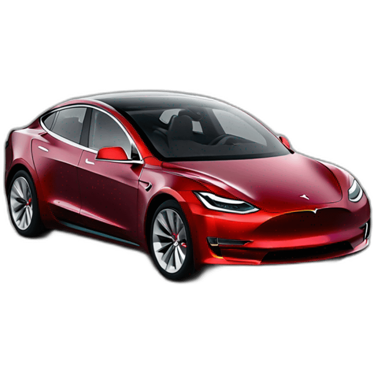 Tesla 3 color red emoji