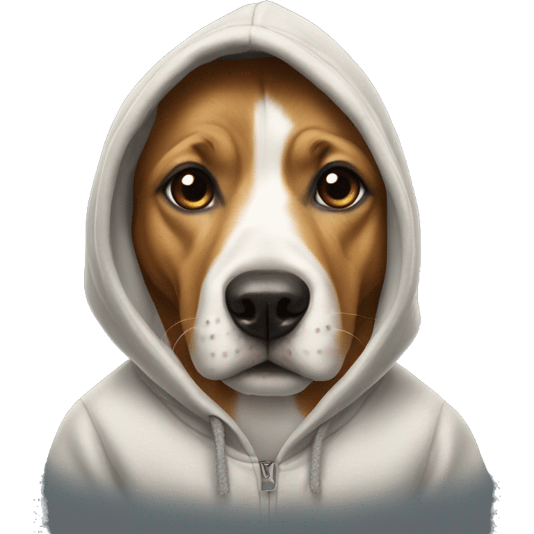 Dog wearing a hoodie emoji