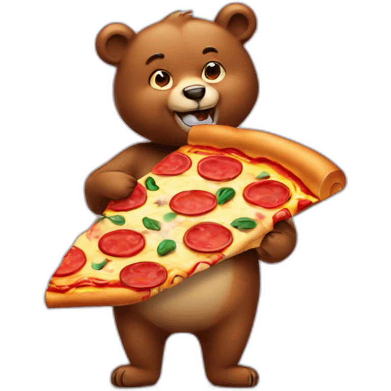 bear with pizza emoji