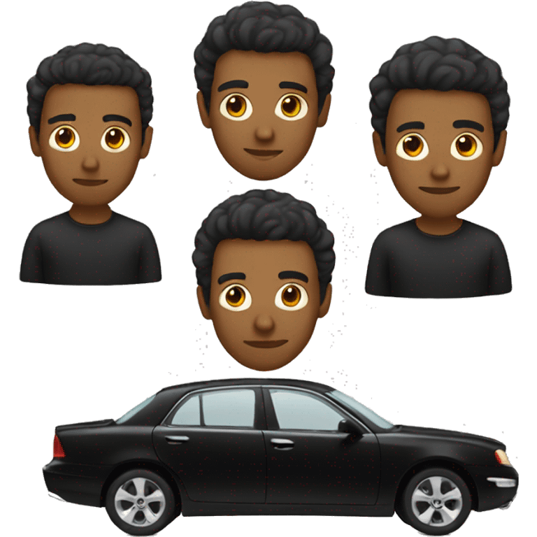 Brown man with black sedan  emoji