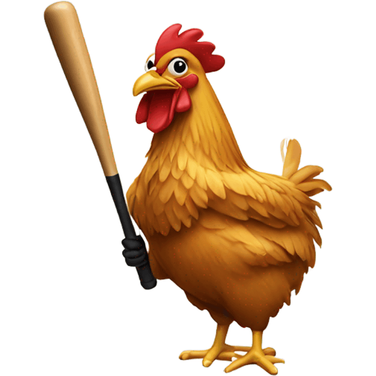 Chicken with a baseball bat emoji