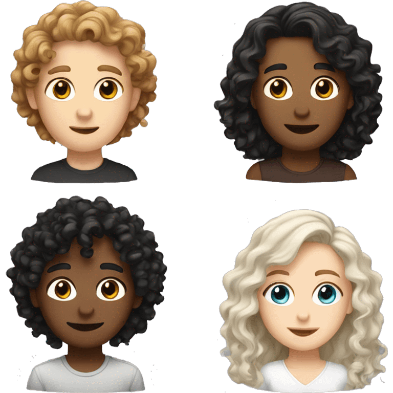 white boy with brown wavy hair and white girl with long black curly hair emoji