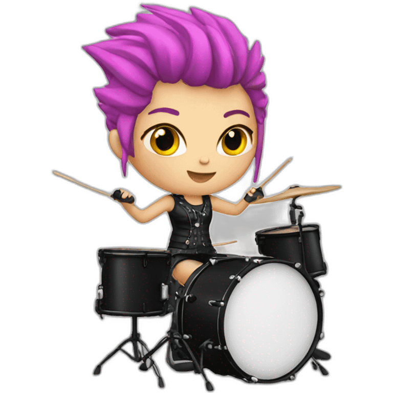 cute punk girl drummer emoji