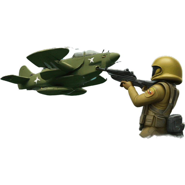 Helldiver shooting an alien  emoji