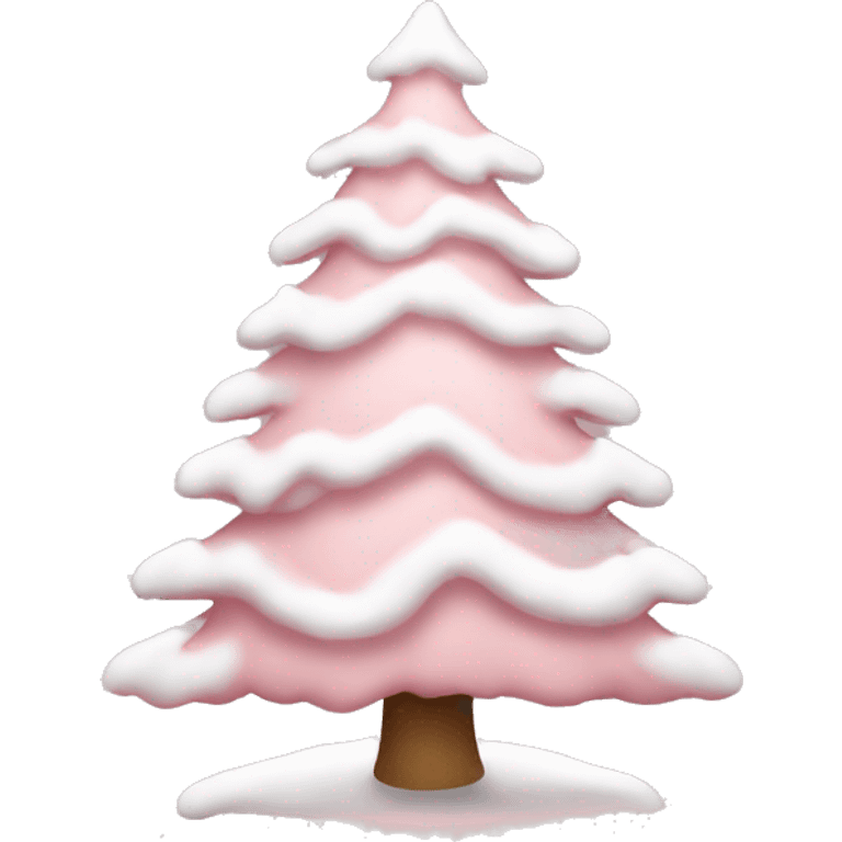 Light pink Christmas tree with snow emoji