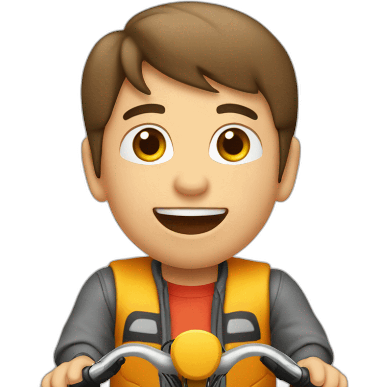 niño en bicicleta repartiendo de periódicos emoji