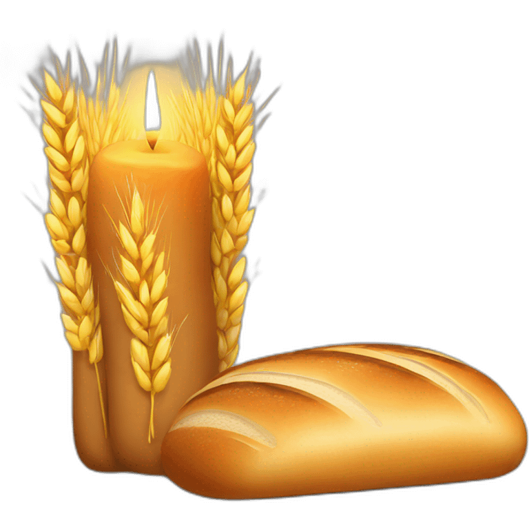 Bread, wheat and candle emoji