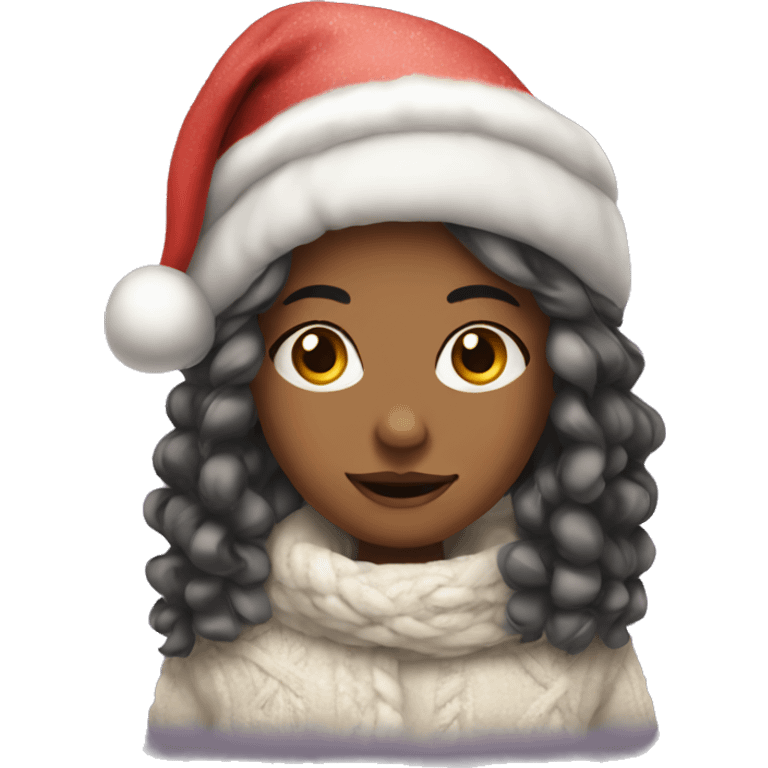 Cozy Christmas girl emoji