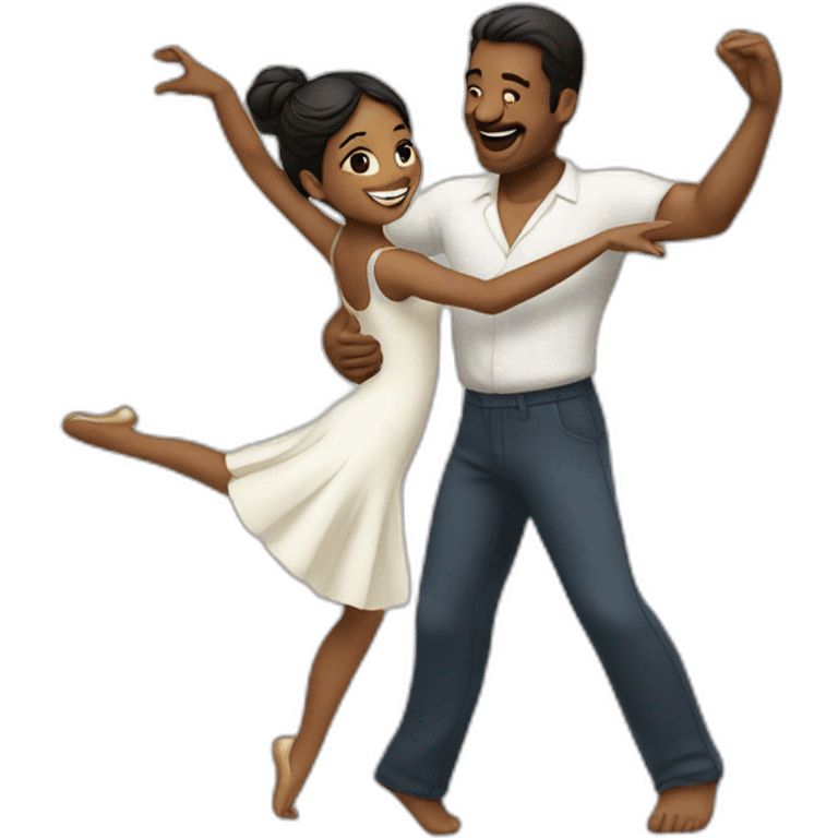 dancing girl with her husband emoji