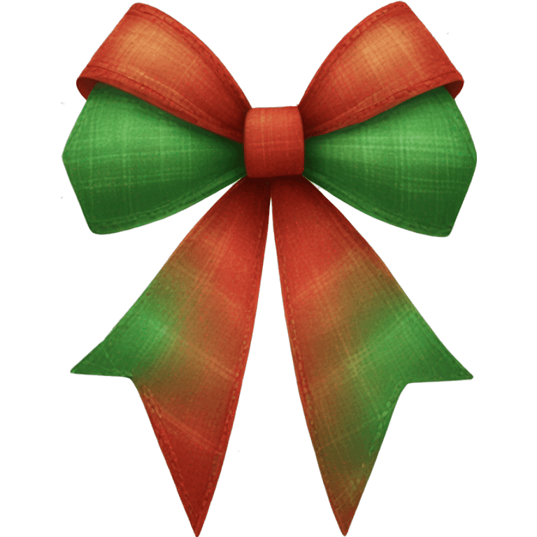 plaided bow with christmas colours emoji