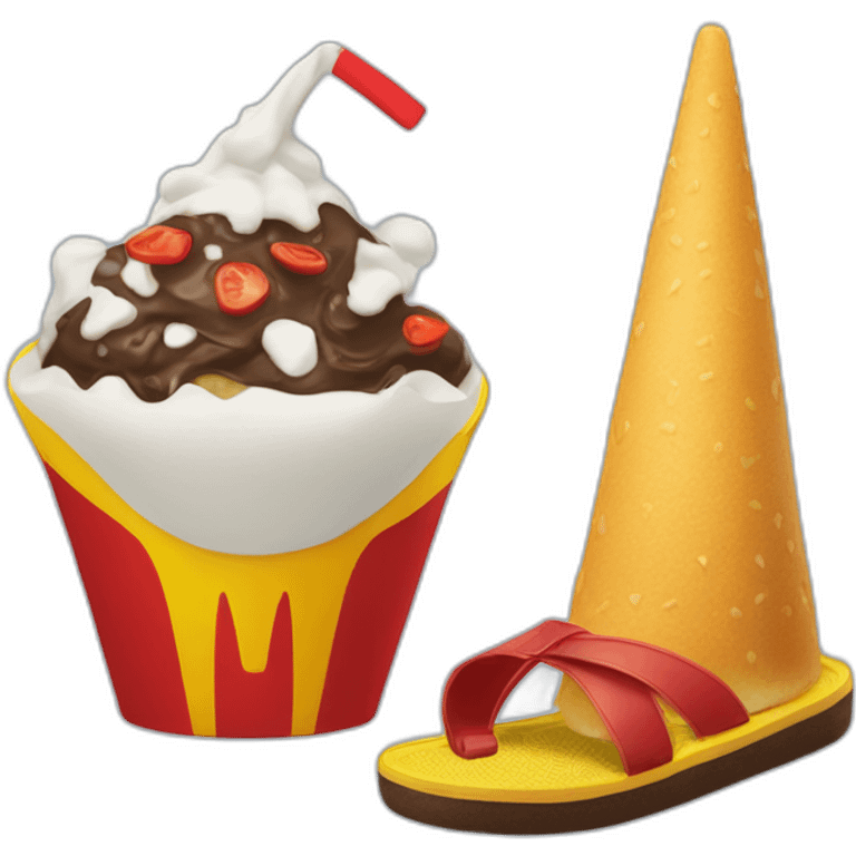 McDonald's cone and flip flops emoji