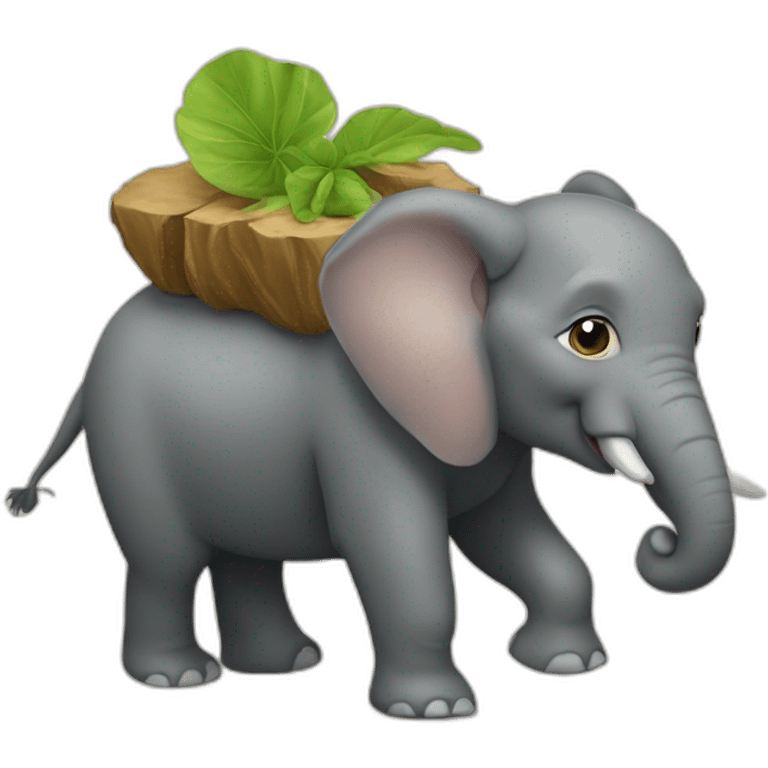 Éléphant sur hippopotame emoji