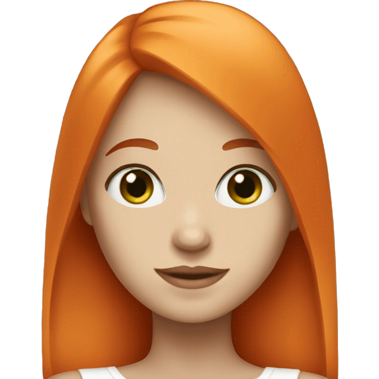 A girl with white skin, green eyes and orange hair  emoji