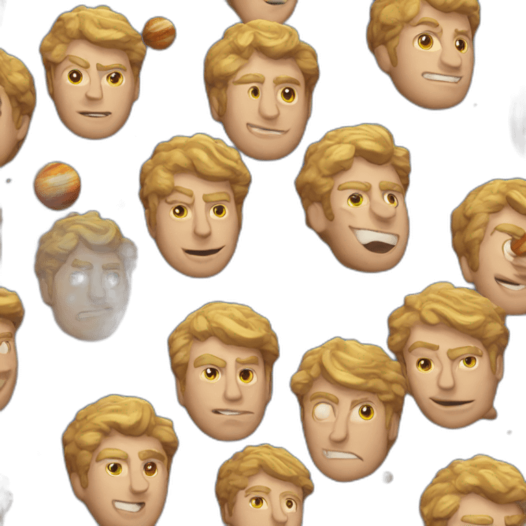 Jupiter god with Macron face emoji