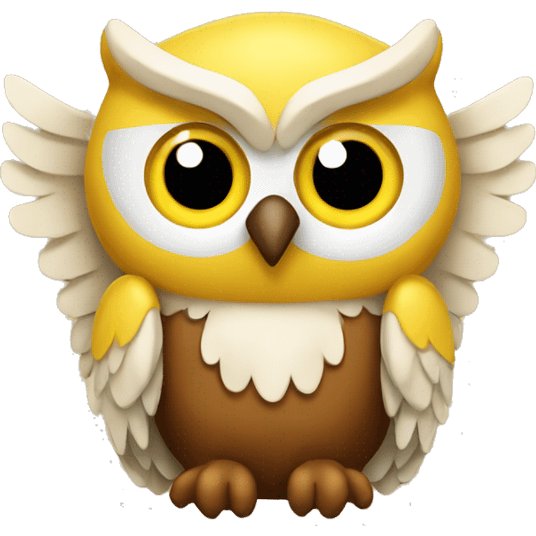 Yellow and brown angel owl emoji