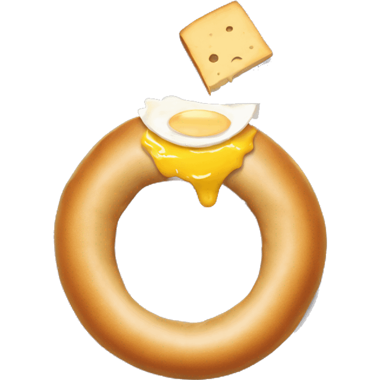 singular bagel with egg and cheese emoji