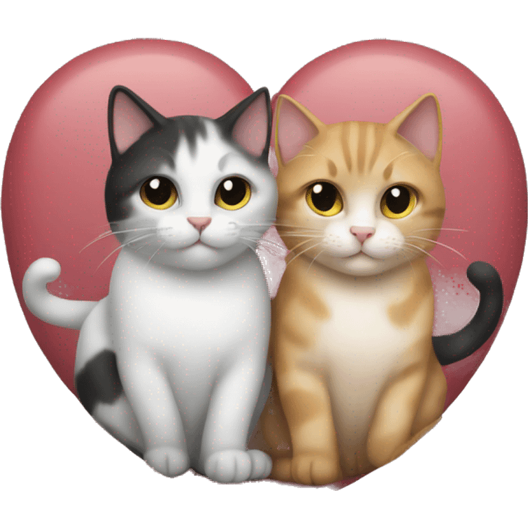 Two cats in form of a heart  emoji