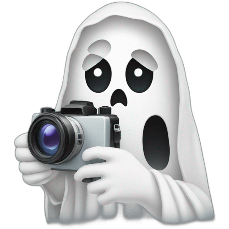 Ghost holding a camera emoji