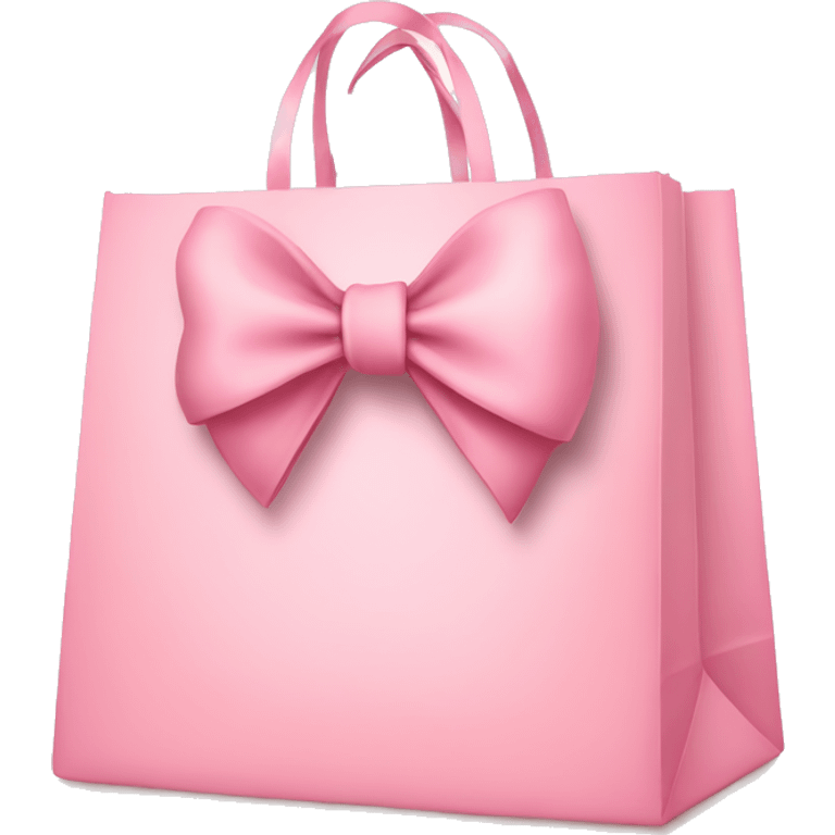 light pink shopping bag with bow emoji