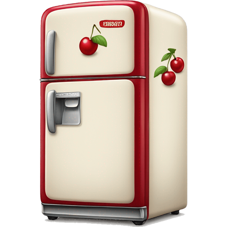 Realistic cherry red vintage fridge  emoji