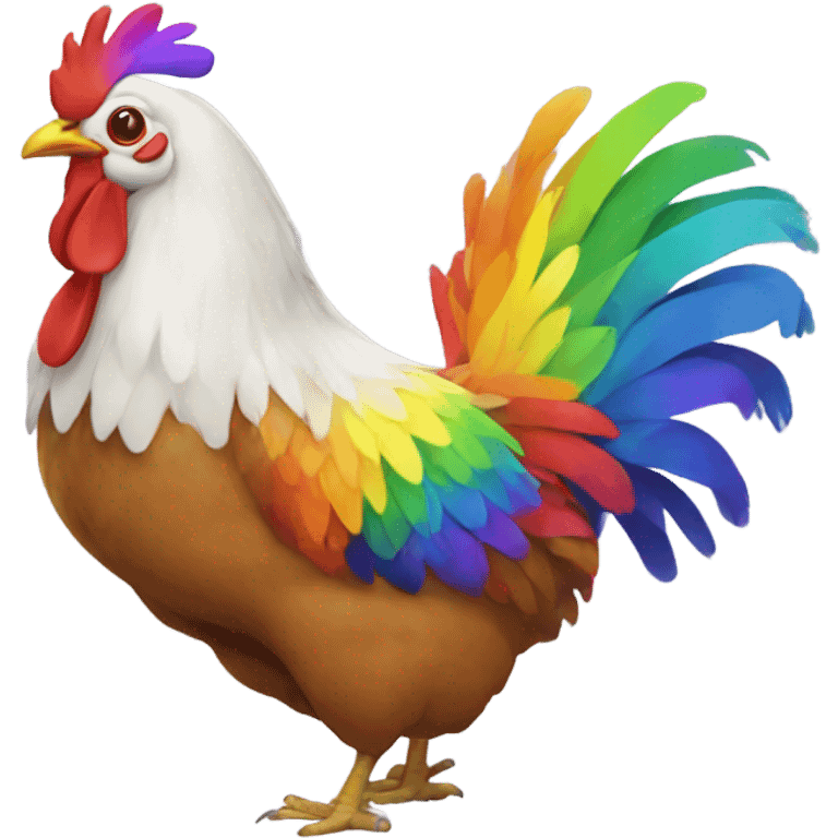 Rainbow chicken emoji