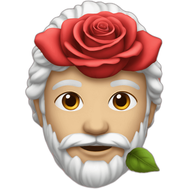 Romeo with a rose on the mouth emoji