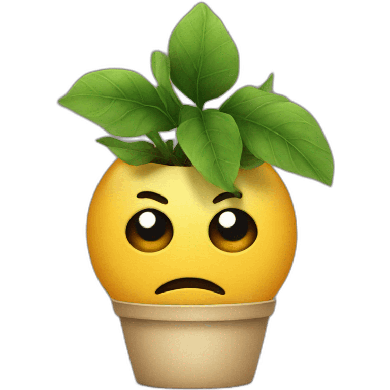 creep staring from behind a plant emoji