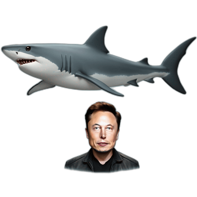 Elon musk as a shark emoji