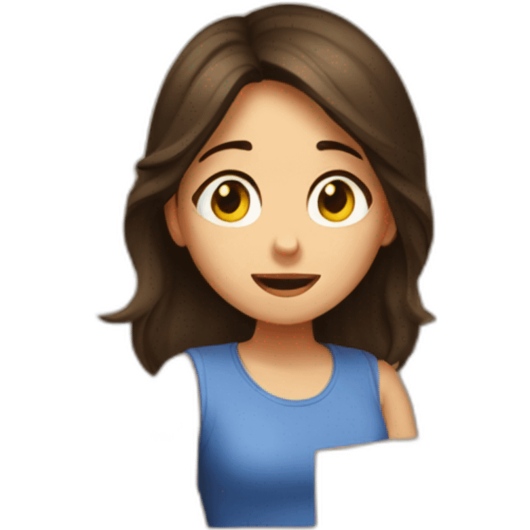 Brunette girl overwhelmed by boxes emoji