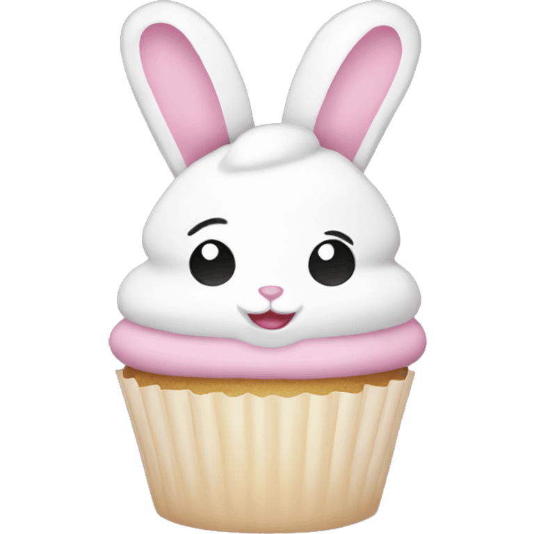 Easter white light pink cupcake bunny  emoji