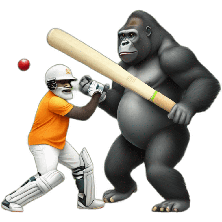 Gorilla Playing cricket with Modi emoji