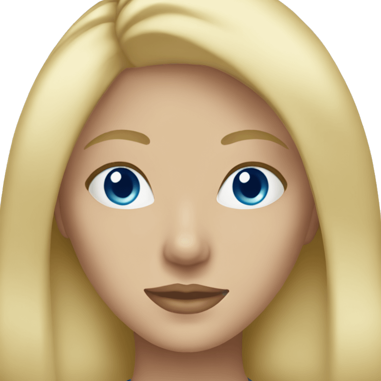 Blonde girl blue eyes face mask emoji