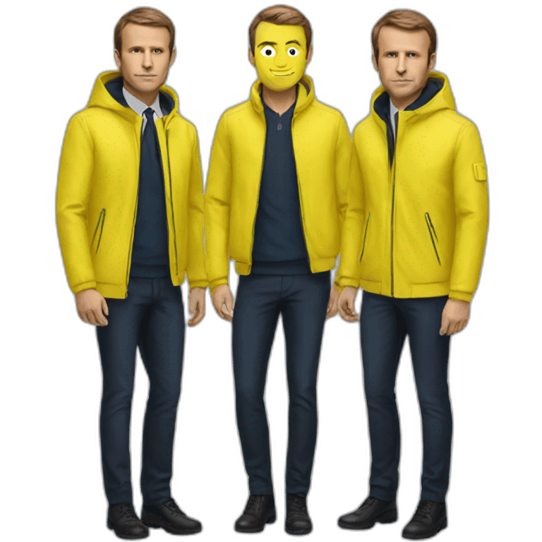 Macron in yellow jacket emoji