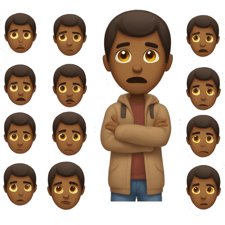 Sad me can brown kid emoji