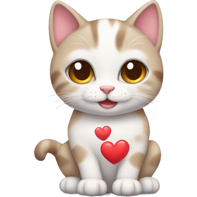 Cute cat with heart in paws  emoji