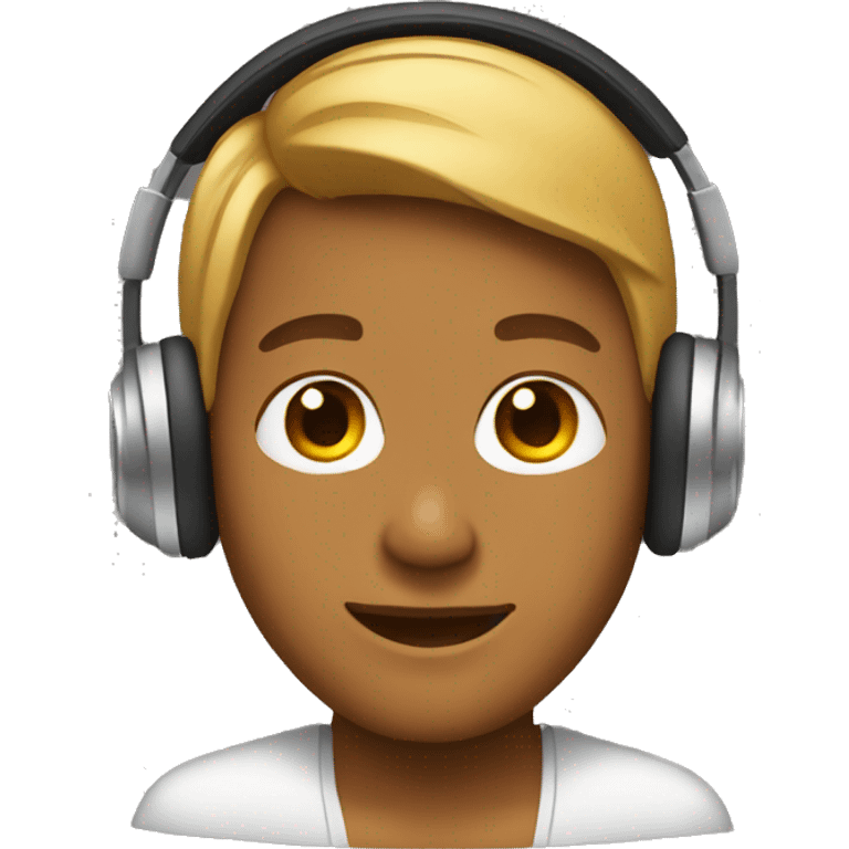 Tan skin emoji with headphones emoji