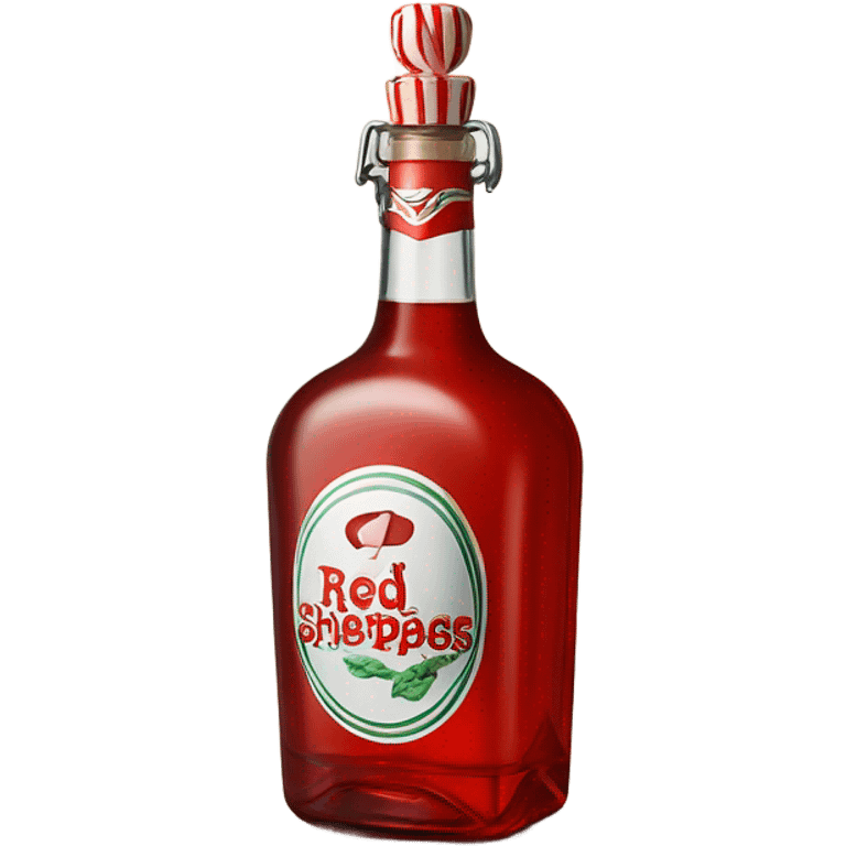 Bottle of Peppermint schnapps red emoji