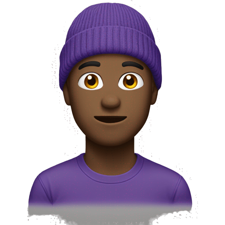 Purple beanie off head emoji