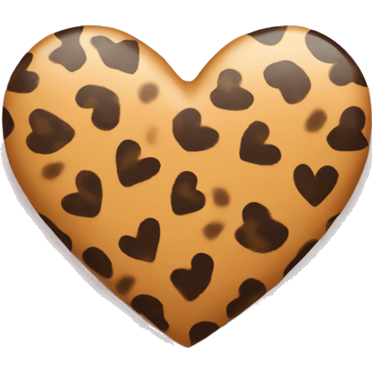 Heart with cheetah print emoji