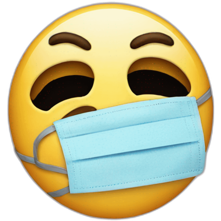 A sad emoji quitting off his happy mask face emoji