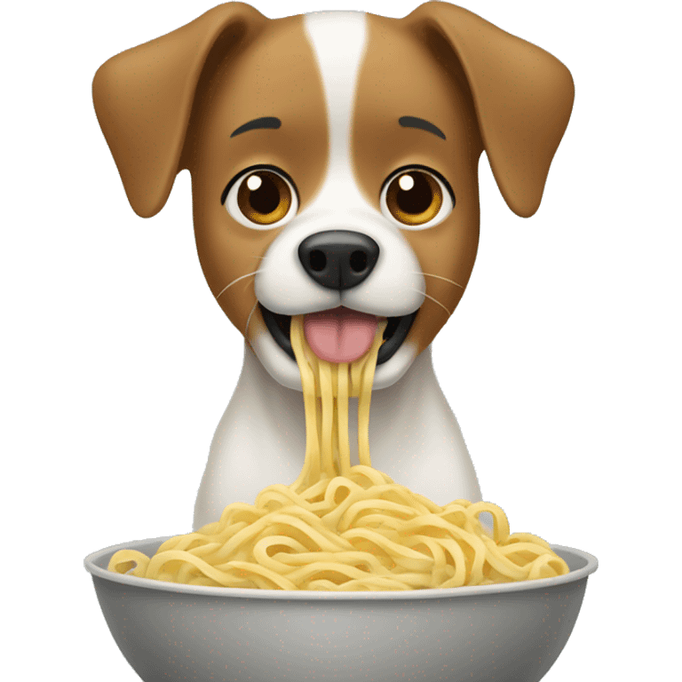 Dog eat noodles emoji