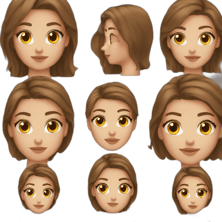 Russian beauty brown hair emoji