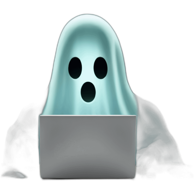 GHOST with a computer emoji